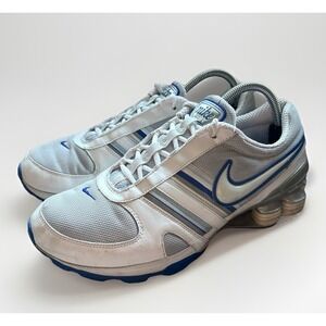 Vintage 2007 Nike Shox White Blue Women's Size 9 Athletic Shoes 316888-011
